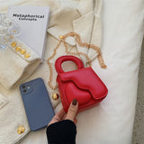 Xajzpa - Heart Design Women Bag Trend Chains Mini Shoulder Crossbody Bag Female Luxuyr Brand Designer Purse And Handbags PU Leather