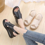 Xajzpa - Women Summer Style Thick Bottom Buckle Strap Black Sandal