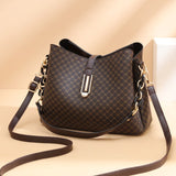 Xajzpa Fashion Vintage Bucket Type Women Shoulder Bag PU Leather Leisure Female Top Hand Bags Solid Color Crossbody Bag