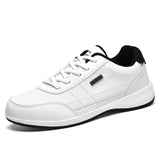 Xajzpa - Leather Men's Sneakers Lightweight Breathable Shoes Men Comfortable Walking White Sneakers Male Lace-up Tennis Causal Shoes
