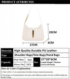 Xajzpa - Burminsa Half Moon Chain Shoulder Bags For Women Winter Trend Fashion Designer Simple Solid Color Bucket Ladies Handbags