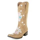 Xajzpa - Embroidered Stud Vintage Cowboy Boots
