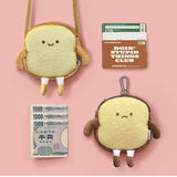 Xajzpa - Creative Bread Toast Plush Shoulder Bag Girls Coin Purse Card Holder Female Casual Cute Cartoon Handbags Storage Crossbody Tote