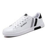 Xajzpa - Men Casual Shoes Lightweight Breathable Men White Shoes Flat Lace-Up Men Skateboarding Sneakers Business Travel Tenis Masculino