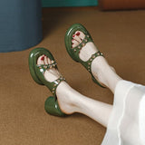Xajzpa - Women Slides Open Toe Thick Heel Slippers Women's Dress Flip Flops 2023 New Summer Rivet High Heel Fashion Sandals