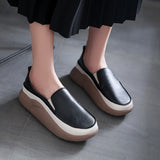 Xajzpa - New Platform Flats Loafers Women Shoes Autumn Spring Fad Sports Pu Leather Walking Running Sneakers Round Toe Mujer Zapatos
