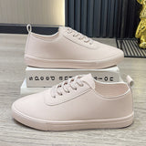 Xajzpa - Women White Shoes Lace Up Casual Sneakers Breathable Board Shoes Soft Vulcanized Flat Shoes Women Zapatos De Mujer 2023