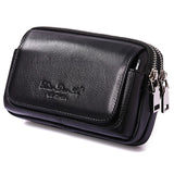 Xajzpa - High Quality Men Genuine Leather Waist Pack Bag Coin Cigarette Purse Pocket Pouch Belt Bum Cell/Mobile Phone Case Fanny Bags
