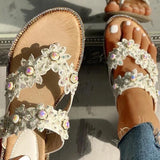 Xajzpa - Studded Toe Post Flat Slipper