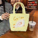 Xajzpa - Cartoon Shoulder Bag Women Canvas Large Capacity Cute Shopper Bags Girls Ins Fashion Casual Book Storage Schoolbag for Student