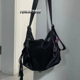 Xajzpa - Handbags For Women Designer Luxury Large Shoulder Sling Bag Women's Tassel Chain Design Crossbody Y2K Goth Techwear Gothic