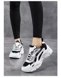 Xajzpa - Sneakers Women Vulcanize Shoes New Female Black White Platform Thick Sole Running Casual Ladies Shoes Tenis Feminino