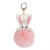 Xajzpa - Car Keychain Accessories Lovers Rabbit Bags Hangings Female Genuine Imitate Bunny Fur Hairball Suit Rabbit Pendant Bunny Gifts