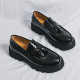 Xajzpa - New Black Loafers Men Pu Leather Shoes Breathable Slip-On Solid Casual Shoes Handmade Free Shipping Men Dress Shoes