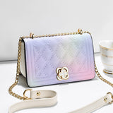 Xajzpa - New Listing Fashion Gradient Women's Small Square Bag Chain Shoulder Messenger Bag Women's Flip Shoulder Bag Designer Brand Bags