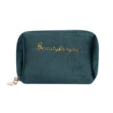 Xajzpa - 1 Pc Women Zipper Velvet Make Up Bag Travel Large Cosmetic Bag for Makeup Solid Color Female Make Up Pouch Necessaries