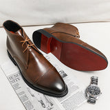 Xajzpa - Oxfords Men Shoes Red Sole Fashion Business Casual Party Banquet Daily Retro Carved Lace-up Brogue Dress Shoes