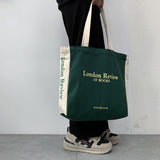 Xajzpa - Women's Canvas Shoulder Shopper Bag Cotton Cloth Eco Big Shopping Bag for Woman Girls Student Handbag Large Tote Book Bags
