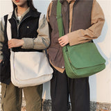 Xajzpa - Japanese Canvas Shoulder Crossbody Bag for Women Cotton Cloth Student Satchels Unisex Cross Body Large Woman Messenger Bags