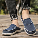 Xajzpa - Summer Men Slippers Classic Outdoor Slip-on Canvas Shoes Men Light Breathable Flat Loafers Soft Indoor Home Casual Slippers