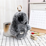 Xajzpa - Car Keychain Accessories Lovers Rabbit Bags Hangings Female Genuine Imitate Bunny Fur Hairball Suit Rabbit Pendant Bunny Gifts