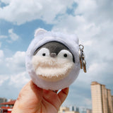 Xajzpa - Cute Penguin Doll Keys Keychain Girls Cartoon Car Keyring Kawaii Women Bag Accessories Creative Cartoon Plush Doll Keychain