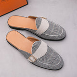 Xajzpa - Men's Sandals Mesh Dress Shoes Gingham Business Fashion Men's Slippers Size 38-44 Free Shipping Men Shoes