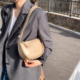 Xajzpa - Burminsa Semicircle Saddle Shoulder Crossbody Bags for Women Designer Brand Adjustable Wide Strap Girls Purses and Handbags