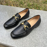 Xajzpa - 2023 Women Pumps Shoes Retro Genuine Leather Woman Spring Summer Low Flat Loafers Round Toe Office Ladies Size 34-43