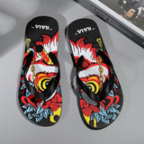 Xajzpa - Summer slippers men's word slippers men's 2023 new outdoor beach shoes Chinese wind trend non-slip flip-flops leisure slippers