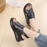 Xajzpa - Women Summer Style Thick Bottom Buckle Strap Black Sandal