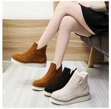 Xajzpa - Winter Boots with Plush for Women New In Anti Slip Platform Boots Comfortable Woman Wedges Warm Shoes Fur Snow Ankle Boots