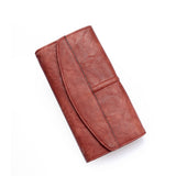 Xajzpa - Vintage Trifold Wallet Women Long PU Leather Wallet Female Clutch Purse Hasp Female Phone Bag Girl Card Bags Ladies High Quality
