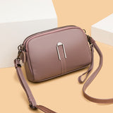 Xajzpa - Fashion Women's Genuine Leather Bags Luxury Women Shoulder Crossbody Bag Designer 2 Zipper Female Change Organizer Small Purse