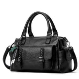Xajzpa - New Women Leather Handbags Female PU Cross Body Shoulder Bags Fashion Tote Bag Bolsas Femininas Sac A Main Black