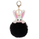 Xajzpa - Car Keychain Accessories Lovers Rabbit Bags Hangings Female Genuine Imitate Bunny Fur Hairball Suit Rabbit Pendant Bunny Gifts