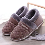 Xajzpa - Coslony Mens House Slippers Winter Shoes Women Home Slippers Indoor Warm Soft Sole Male Felt Slipper Moccasin Room Footwear