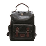 Xajzpa - Women&#39;s Backpack Vintage Pu Leather Daypack Brown Mochilas Para Mujer Casual Travel Bag Retro Student School Bag