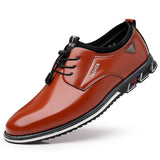 Xajzpa - Man Leather Shoes Spring Male Sneakers Casual Solid Leather Shoe Business Sport Flat Round Toe Light Comfortable Plus Size 38-50