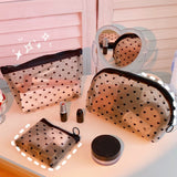 Xajzpa - Women Mesh Transparent Cosmetic Bag Small Large Clear Black Makeup Bag Travel Neceser Toiletry Cosmetic Organizer Bag Pouch