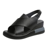 Xajzpa - Women Summer Style Thick Bottom Buckle Strap Black Sandal