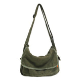 Xajzpa - Multi Pockets Messenger Bag Large Capacity Girl Shoulder Bags Solid Color Women&#39;S Bag Fashion Canvas School Crossbody Bag