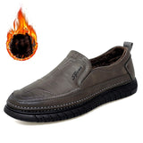 Xajzpa - Men's Loafers Fashion Leather Flats Classics Driving Shoes Comfortable Rubber Platform Men Casual Business Shoes