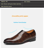 Xajzpa - New Loafers Men Shoes PU Solid Color Fashion Business Casual Wedding Party Versatile Crocodile Pattern Classic Dress Shoes CP145