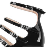 Xajzpa - Women's New Spring and Autumn Casual High Heels Sexy Thick Sole High Heels Mary Jane Shoes Black Platform High Heels