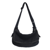 Xajzpa - Multi Pockets Messenger Bag Large Capacity Girl Shoulder Bags Solid Color Women&#39;S Bag Fashion Canvas School Crossbody Bag