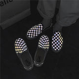 Xajzpa - Spring and Summer New Cloth Shoes Flat Lazy Reflective Lattice Leisure Couple Board Men's