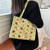 Xajzpa - Cute Strawberry Shoulder Bag Women Fashion Pearly Chain Tote Bags Luxury PU Leather Women's Bag 2023 Trend Designer High Quality