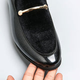 Xajzpa - New Loafers Men Blue Black Business Men Dress Shoes Handmade Slip-On Round Toe Spring Autumn
