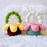 Xajzpa - Original Design Knit Bag Crochet French Knitted Bag Handbag Fashion flower Underarm Women's Shoulder Bags Woman Bucket Bag